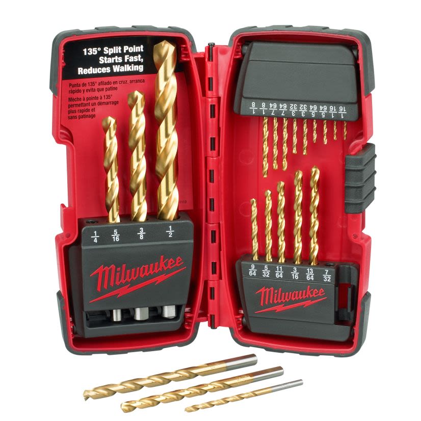 Milwaukee Thunderbolt 48-89-1105 Drill Bit Set, 20 Pieces, HSS, Titanium Coated